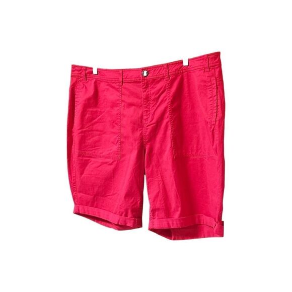 LANE BRYANT Plus Size Hot Pink Medium Rise Bermuda Shorts Size 26 - Picture 6 of 12